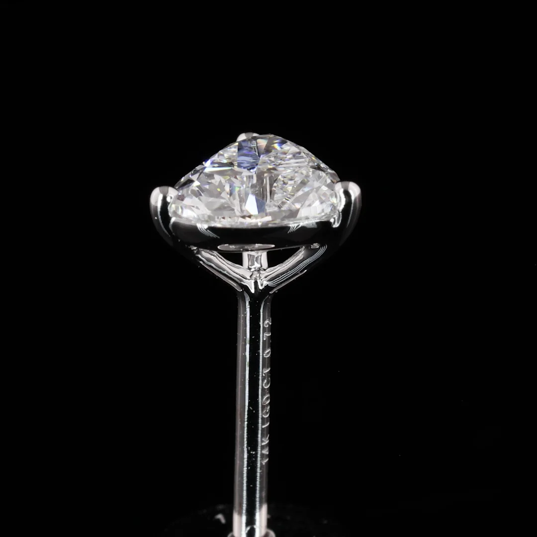 0.72 Cts 14k White Gold Heart Shape Studs Earring - Image 4