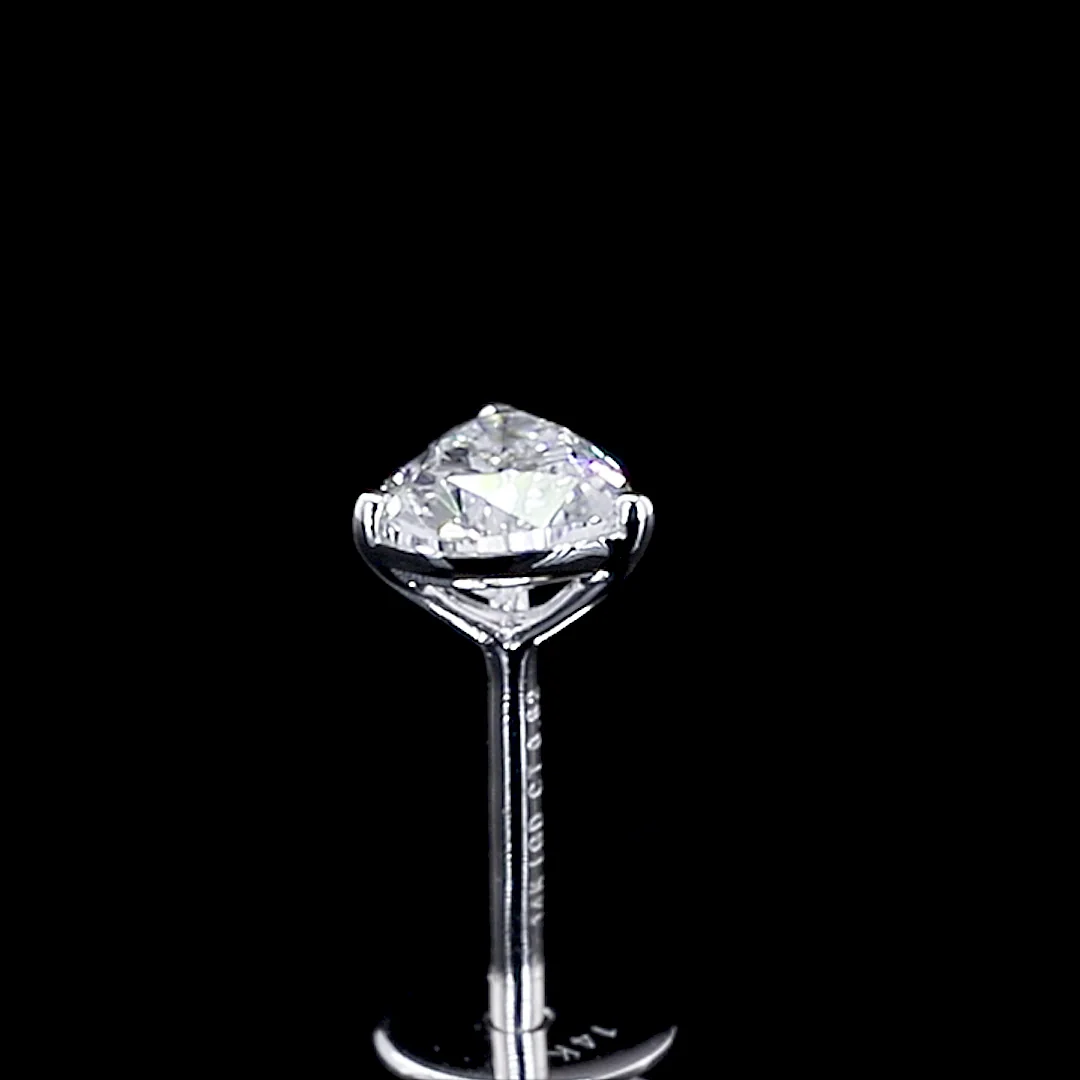 0.62 Cts 14k White Gold Heart Shape Studs Earring - Image 4