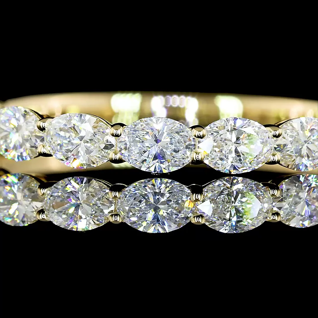 1.71 Cts 14k Yellow Gold Oval Shape Half Eternity Eternity Band - Image 2