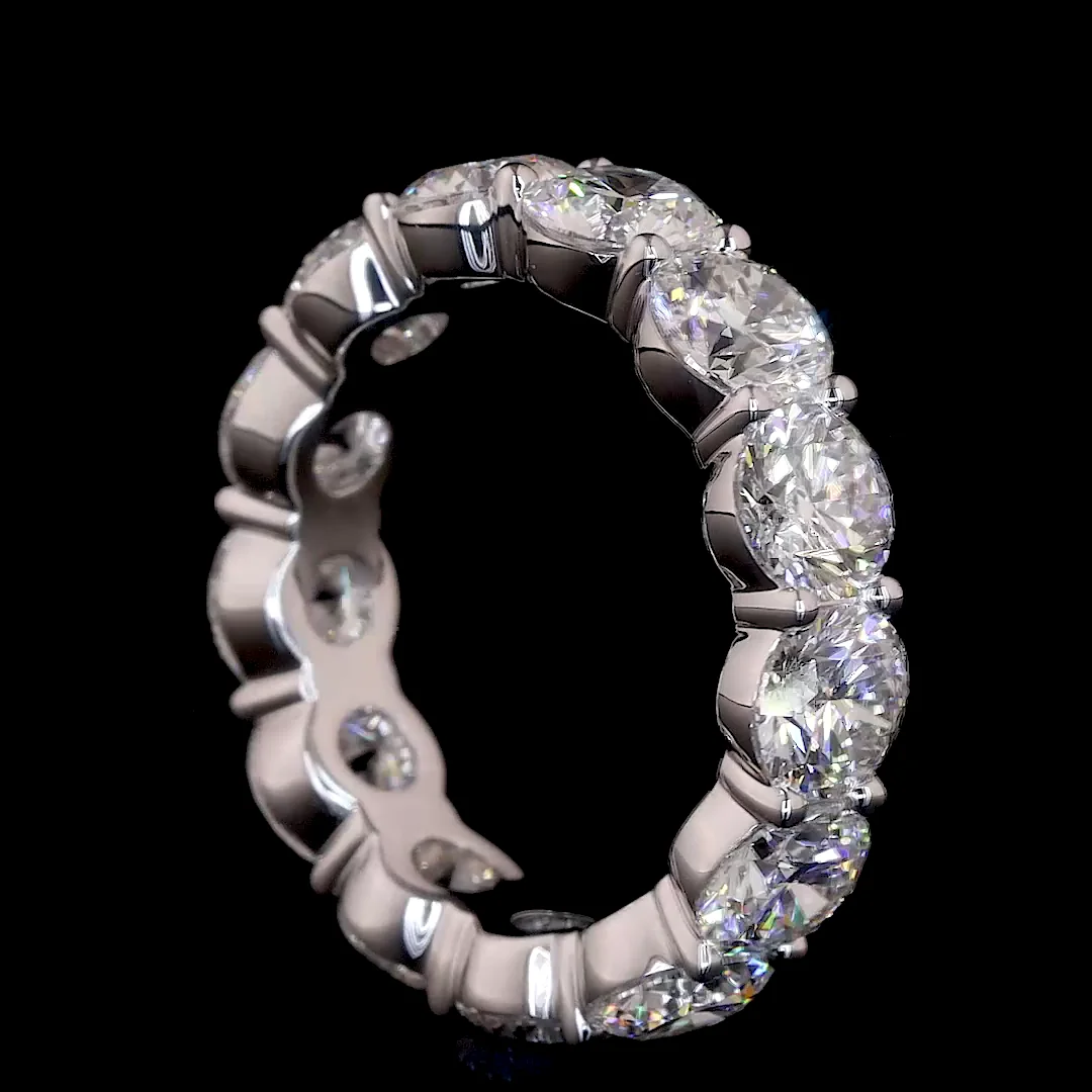 5.82 Cts 14k White Gold Round Shape Eternity Band Eternity Band - Image 3