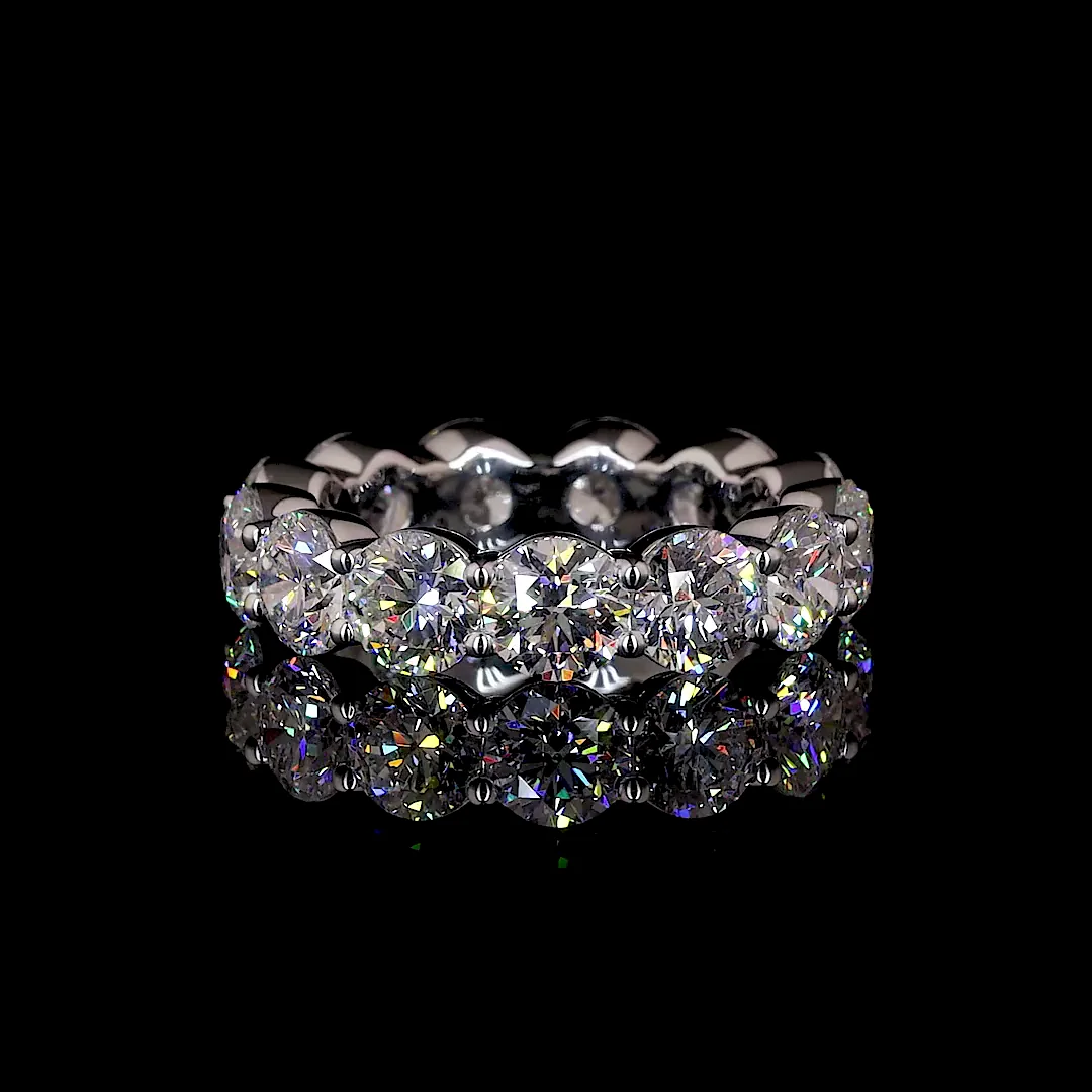 6.83 Cts 14k White Gold Round Shape Eternity Band Eternity Band - Video