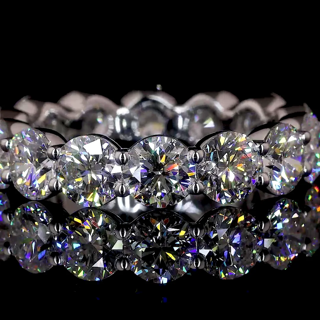 5.29 Cts 14k White Gold Round Shape Eternity Band Eternity Band - Image 2