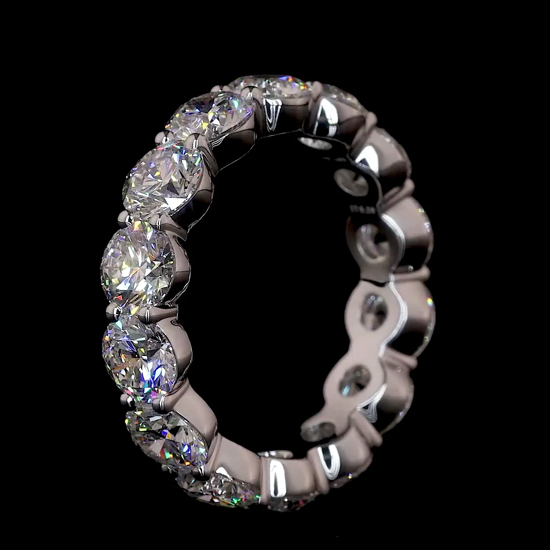 5.29 Cts 14k White Gold Round Shape Eternity Band Eternity Band - Image 4