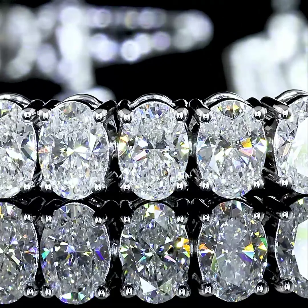 7 Cts 14k White Gold Oval Shape Tennis Bracelet - Image 3