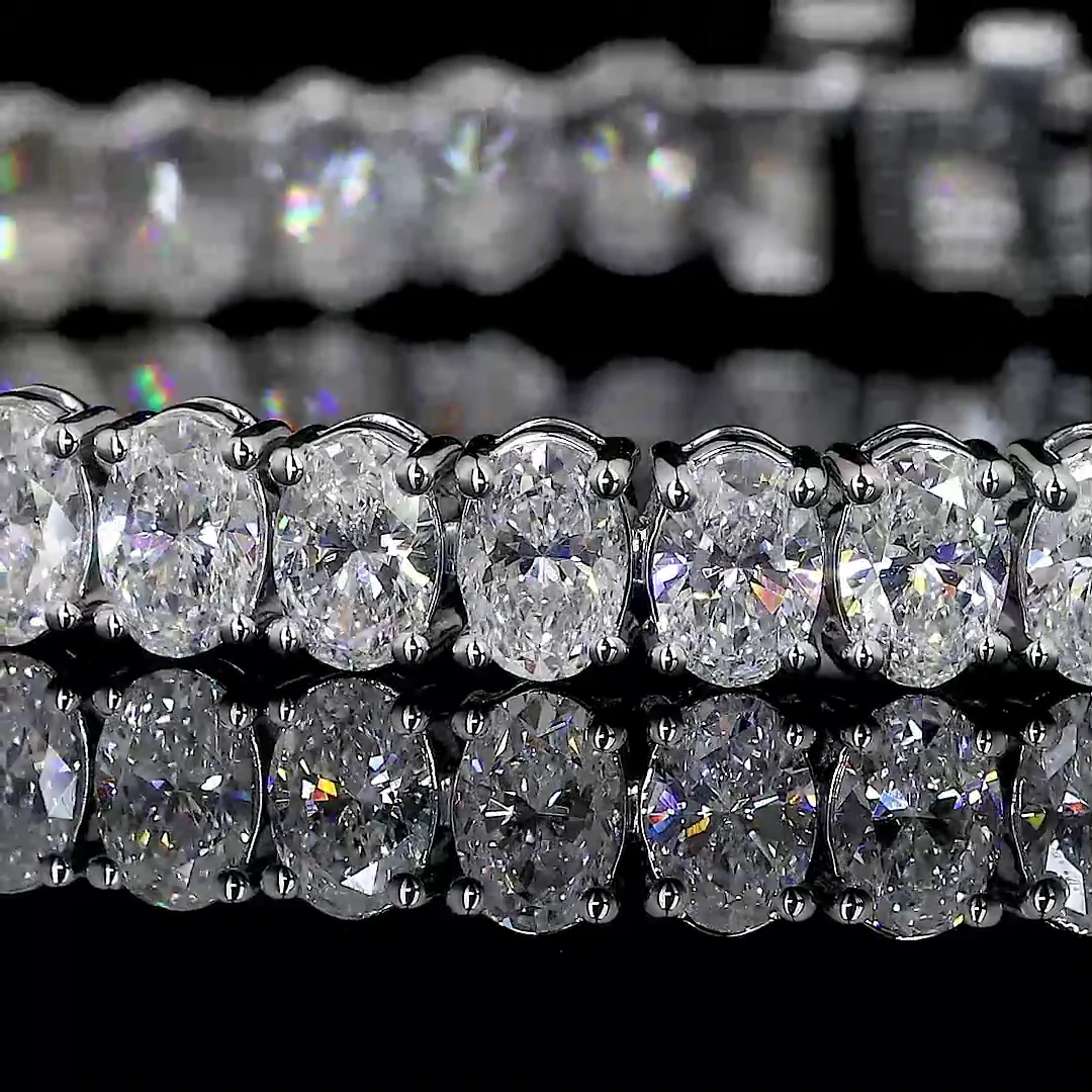 5.03 Cts 14k White Gold Oval Shape Tennis Bracelet - Image 2