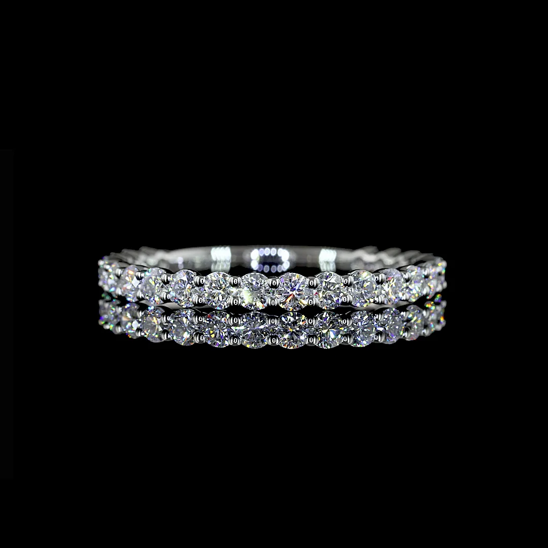 1.03 Cts Platinum Round Shape 3/4 Band Eternity Band