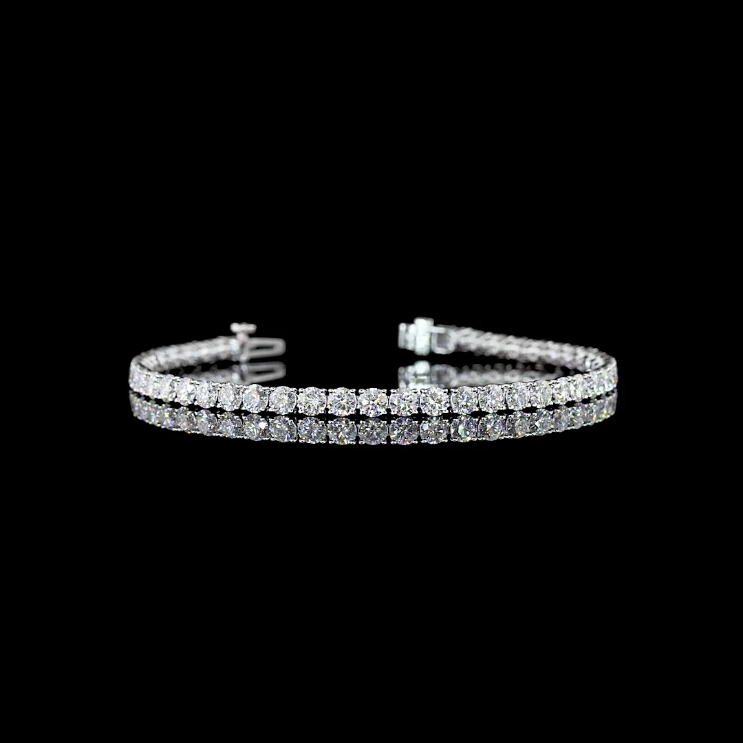 7.02 Cts 14k White Gold Round Shape Tennis Bracelet