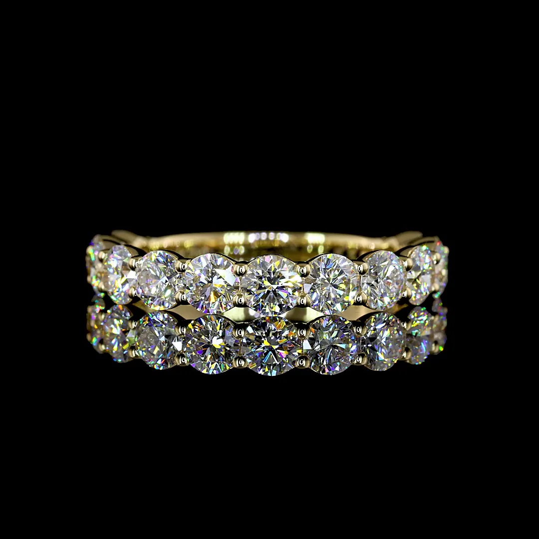 1.83 Cts 18k Yellow Gold Round Shape 3/4 Band Eternity Band