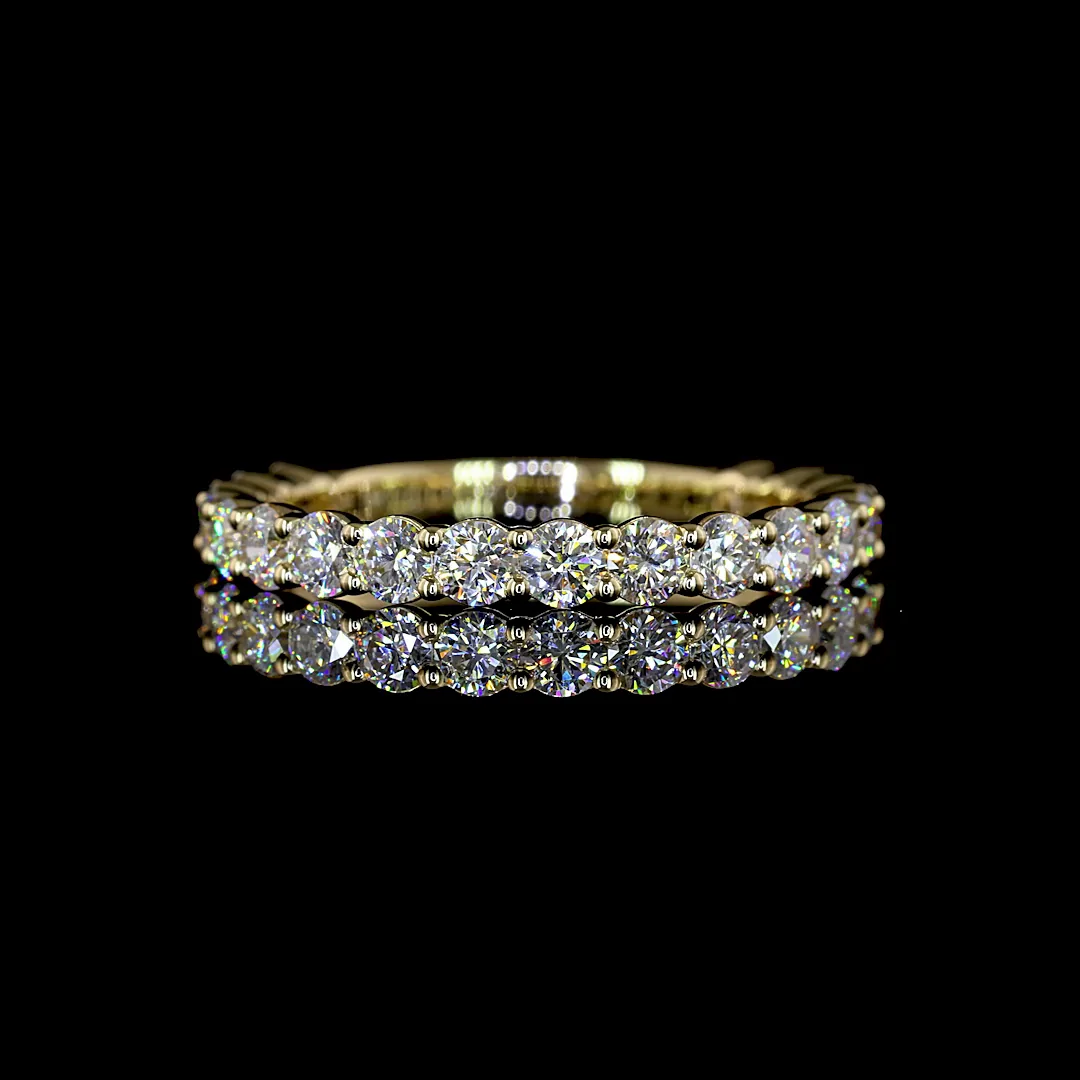 1.07 Cts 14k Yellow Gold Round Shape 3/4 Band Eternity Band