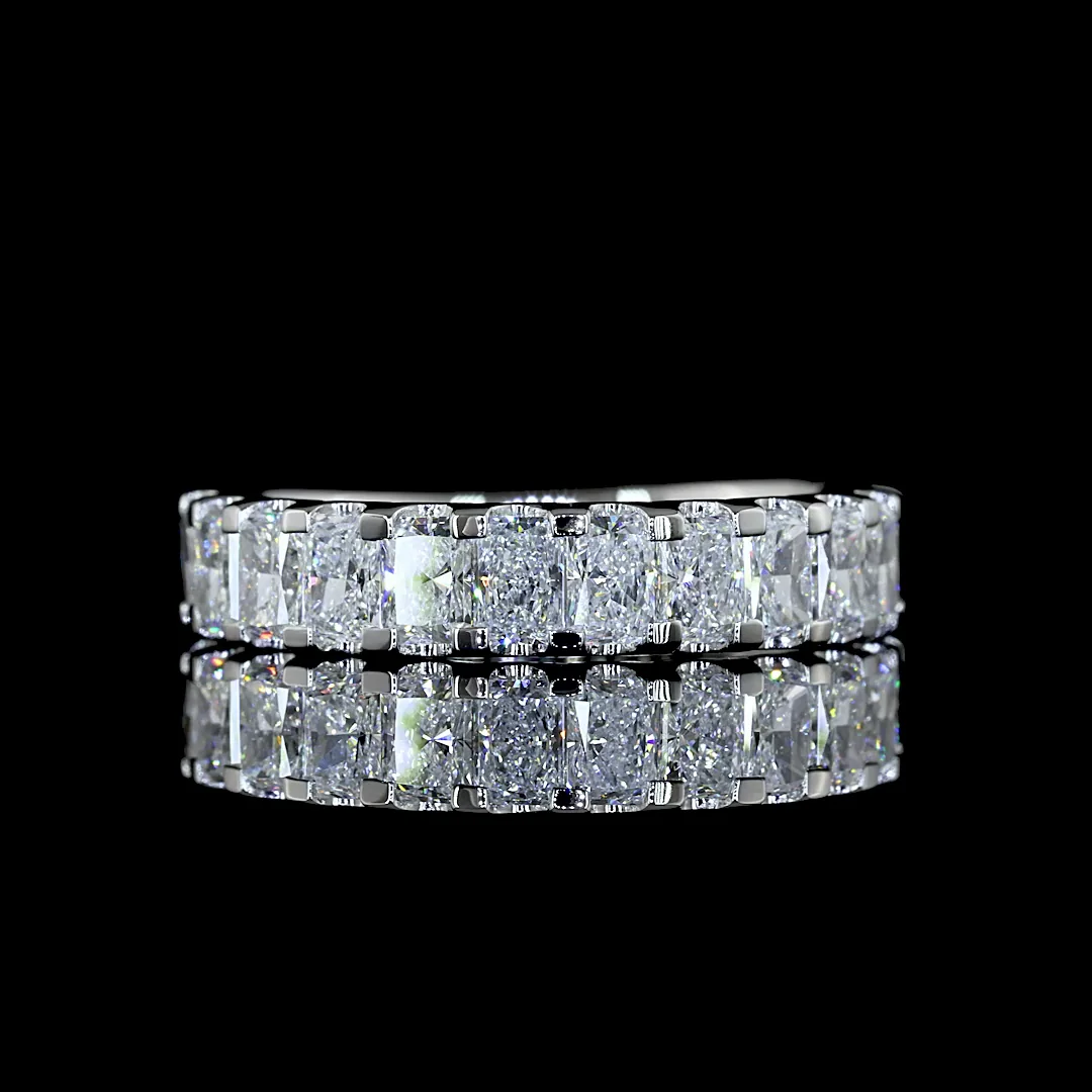 1.42 Cts Platinum Radiant Shape Half Eternity Eternity Band