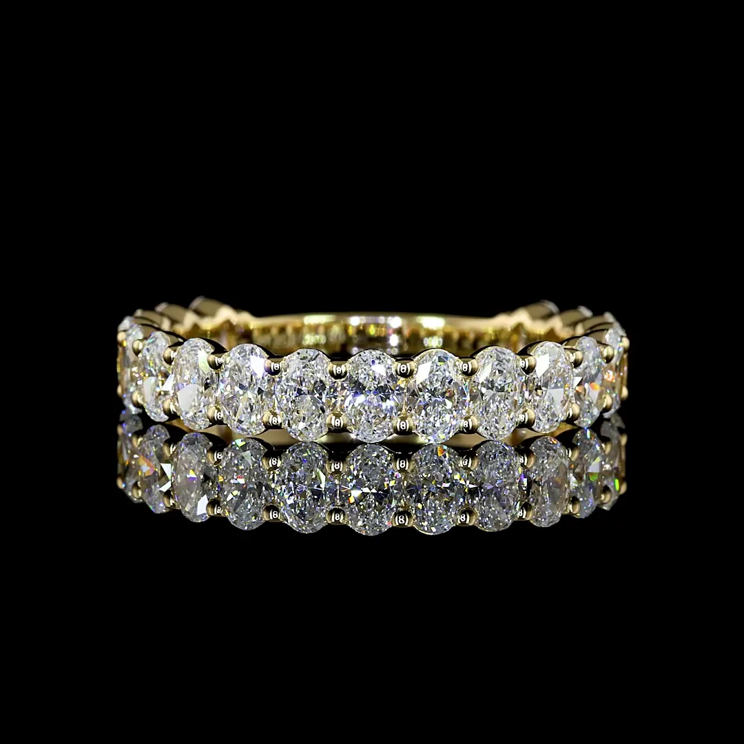 1.9 Cts 14k Yellow Gold Oval Shape 3/4 Band Eternity Band