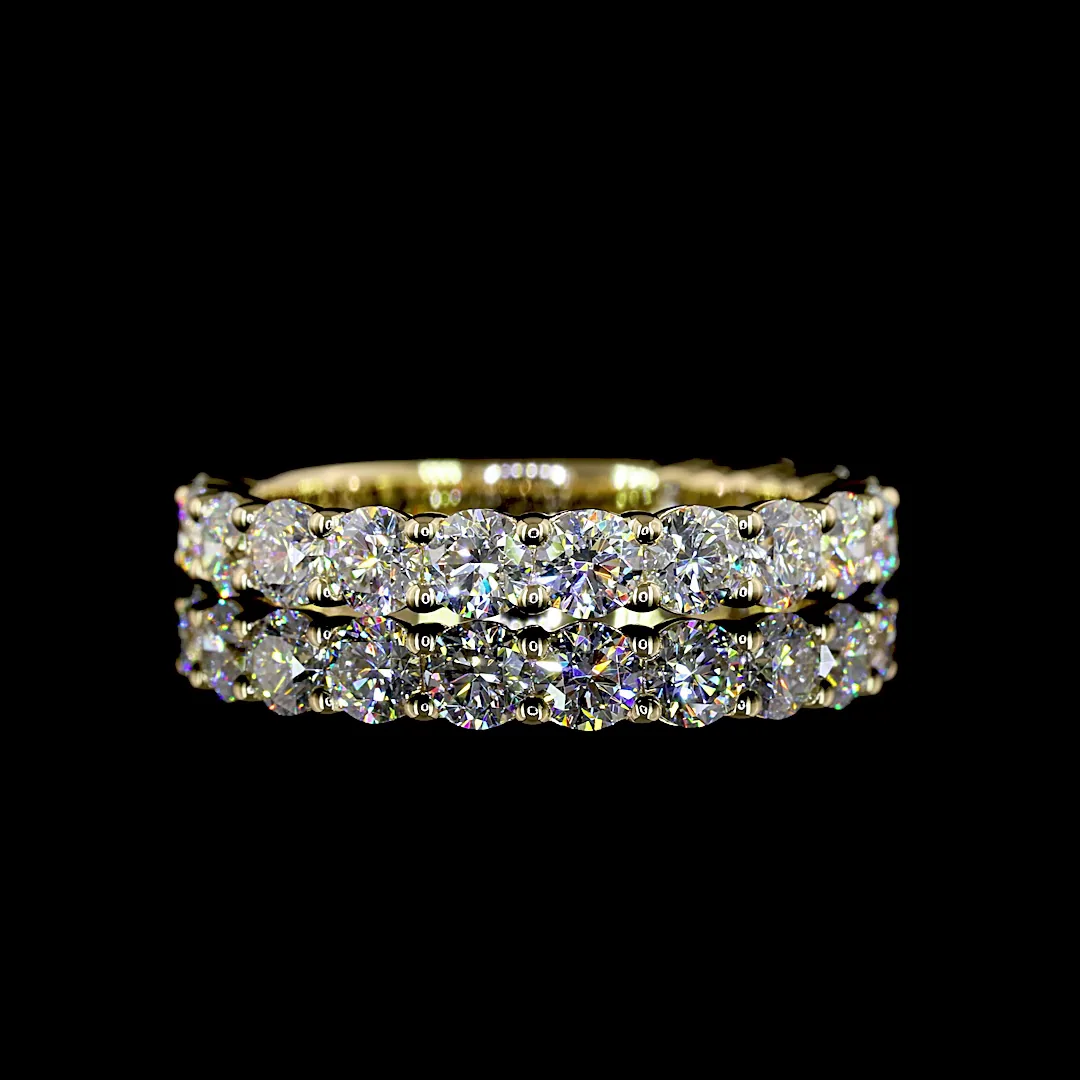 1.55 Cts 14k Yellow Gold Round Shape 3/4 Band Eternity Band
