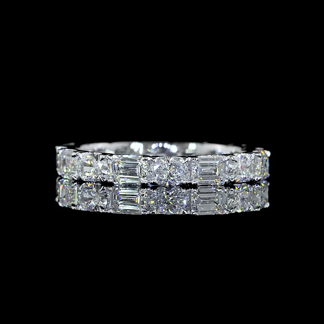2.02 Cts 14k White Gold Mix Shape Eternity Band Eternity Band