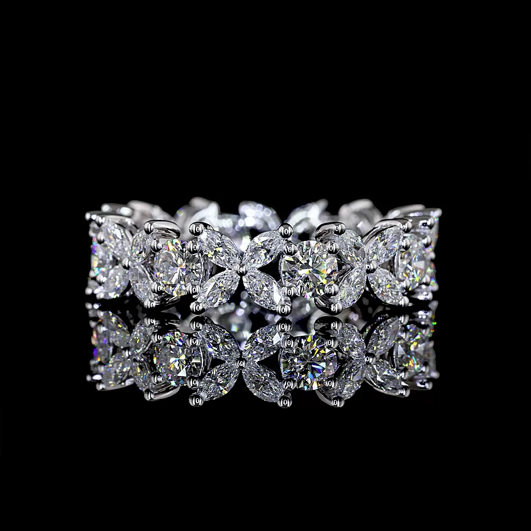 2.28 Cts 14k White Gold Mix Shape Eternity Band Eternity Band