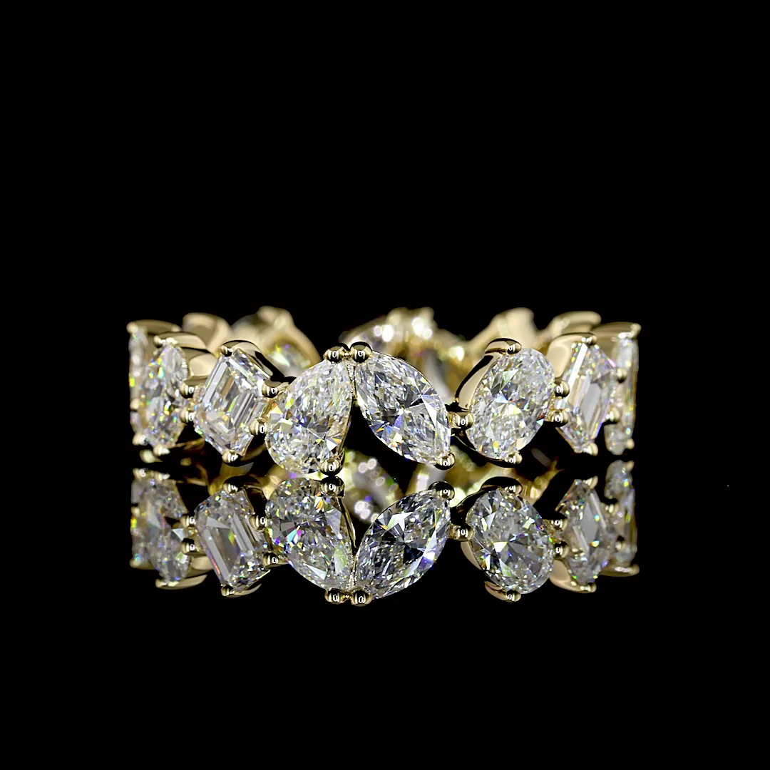 3.2 Cts 14k Yellow Gold Mix Shape Eternity Band Eternity Band