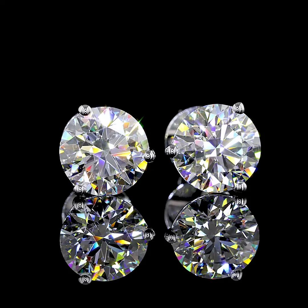 2.01 Cts 14k White Gold Round Shape Martini Earring