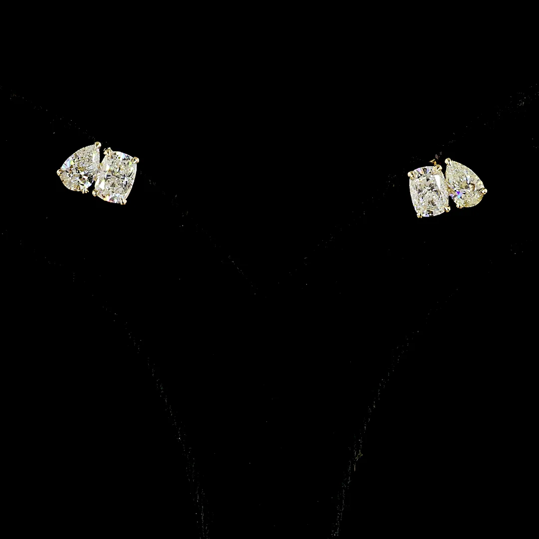 2.07 Cts 14k Yellow Gold Mix Shape Studs Earring