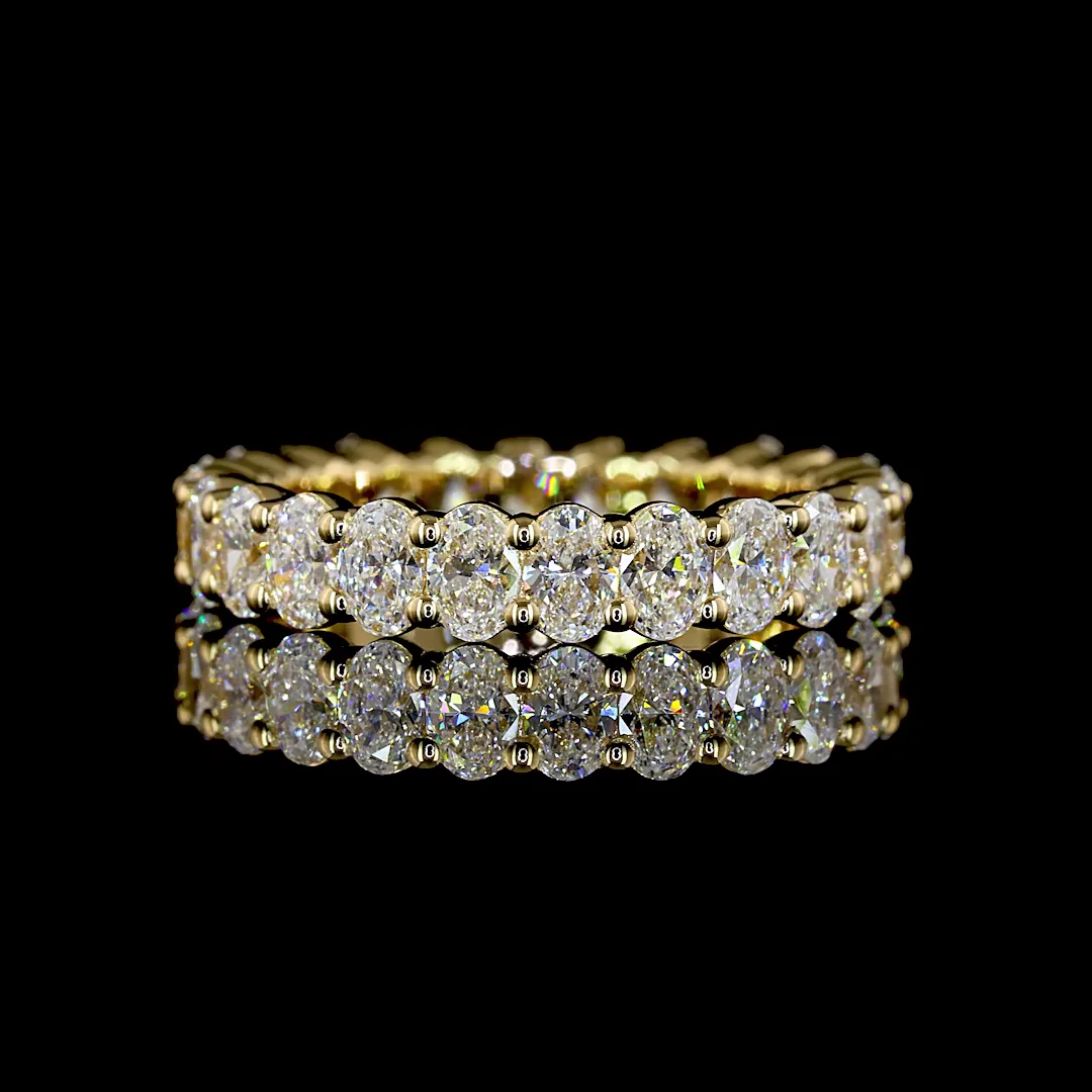 2.61 Cts 18k Yellow Gold Oval Shape Eternity Band Eternity Band