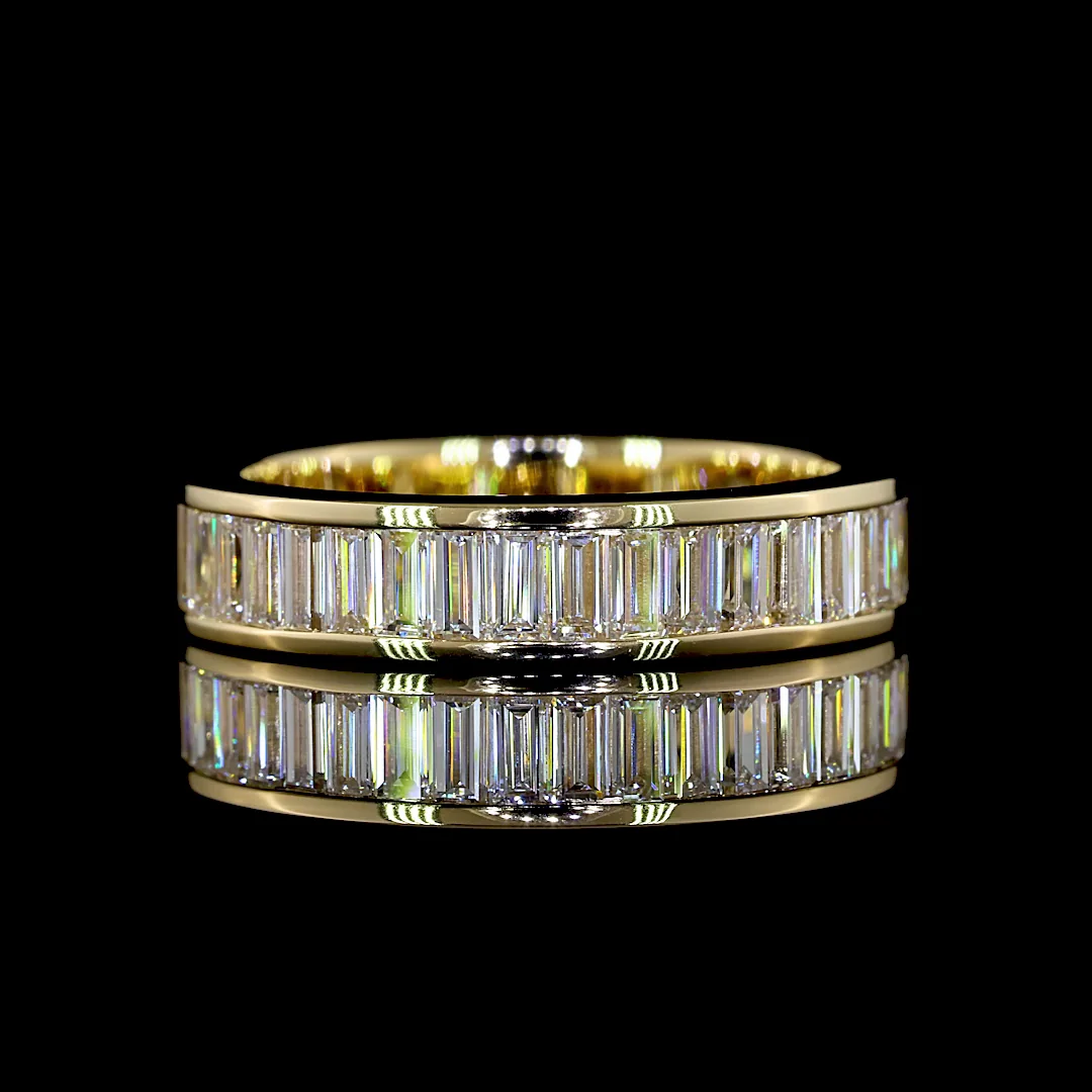 1.58 Cts 14k Yellow Gold Baguette Shape 3/4 Band Eternity Band