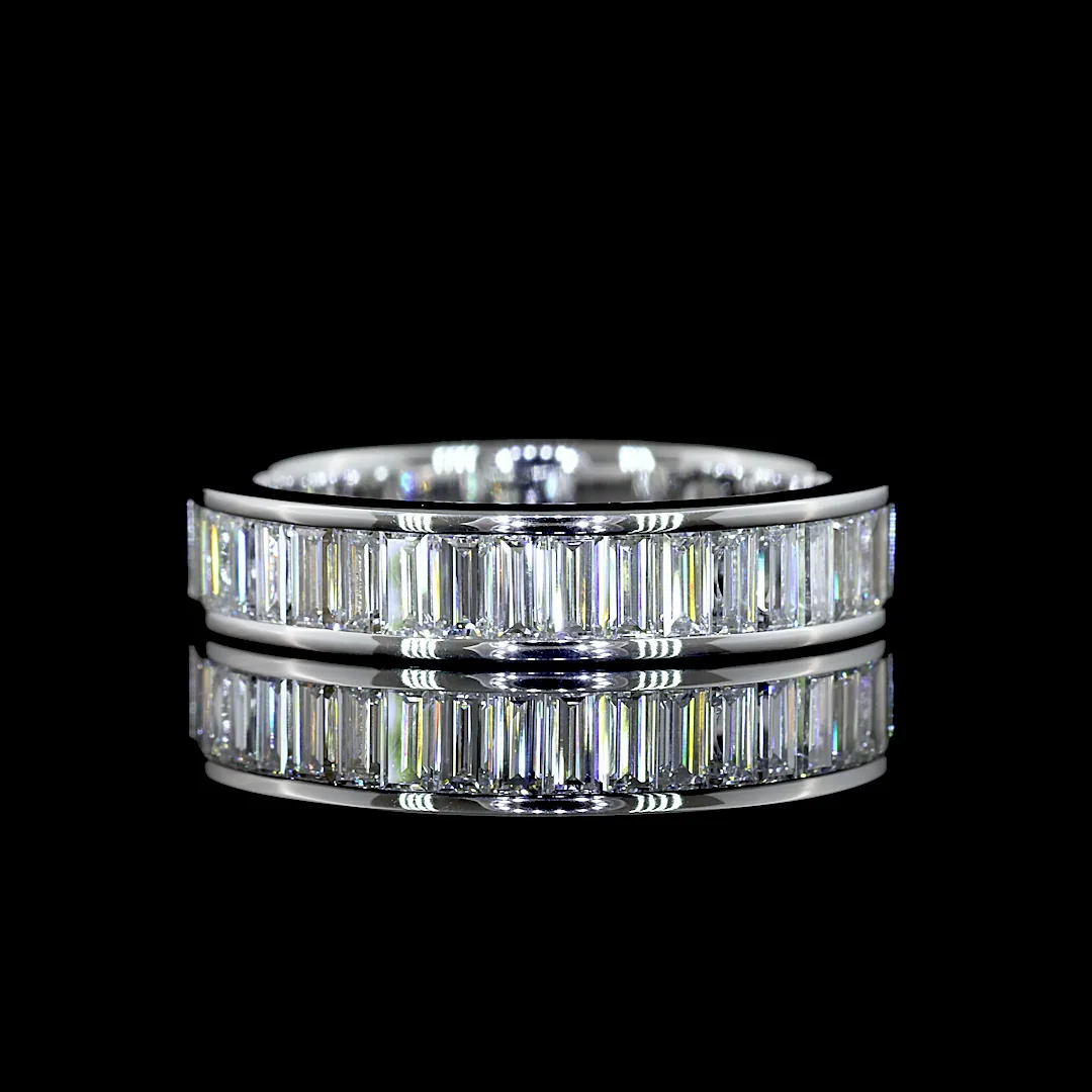 1.57 Cts 14k White Gold Baguette Shape 3/4 Band Eternity Band