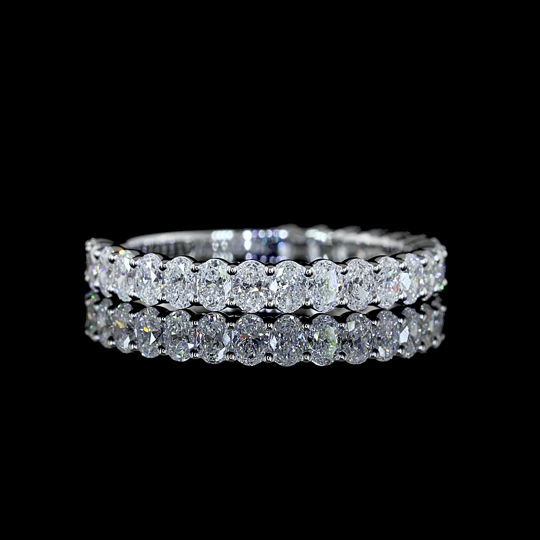 1.17 Cts 14k White Gold Oval Shape 3/4 Band Eternity Band