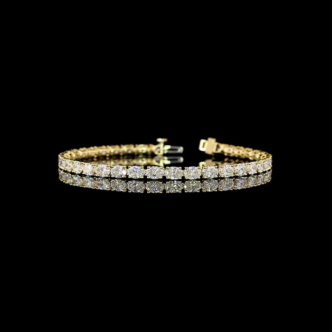7.8 Cts 14k Yellow Gold Oval Shape Tennis Bracelet