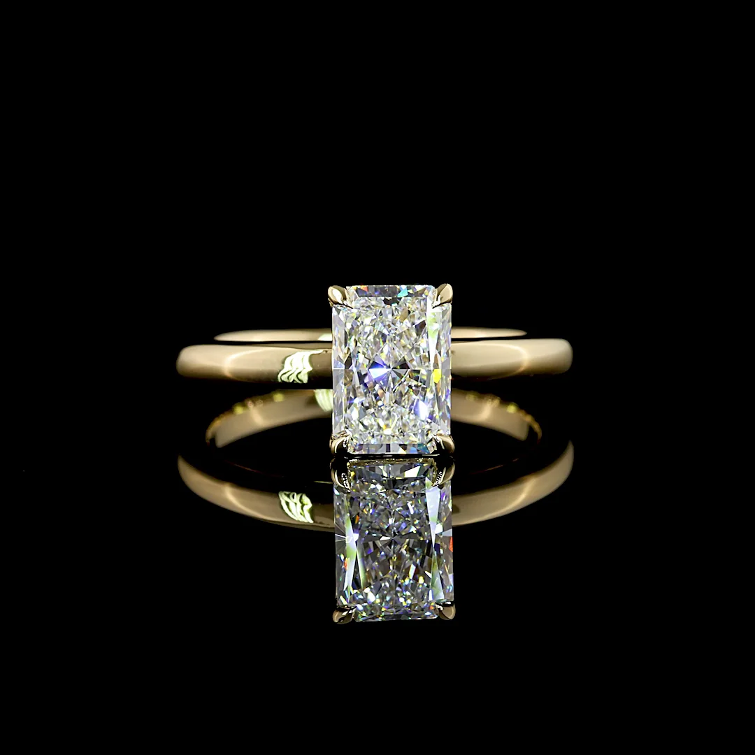 1.59 Cts 14k Yellow Gold Radiant Shape Solitaire Ring