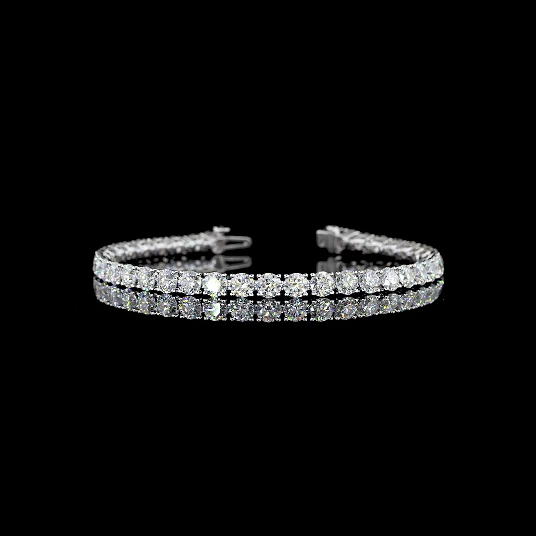 9.86 Cts Silver Round Shape Tennis Bracelet