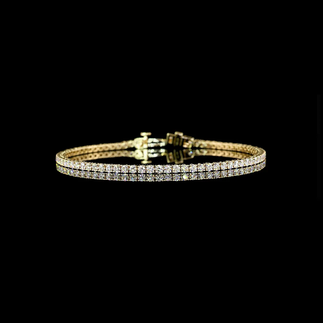 2.8 Cts 14k Yellow Gold Round Shape Tennis Bracelet