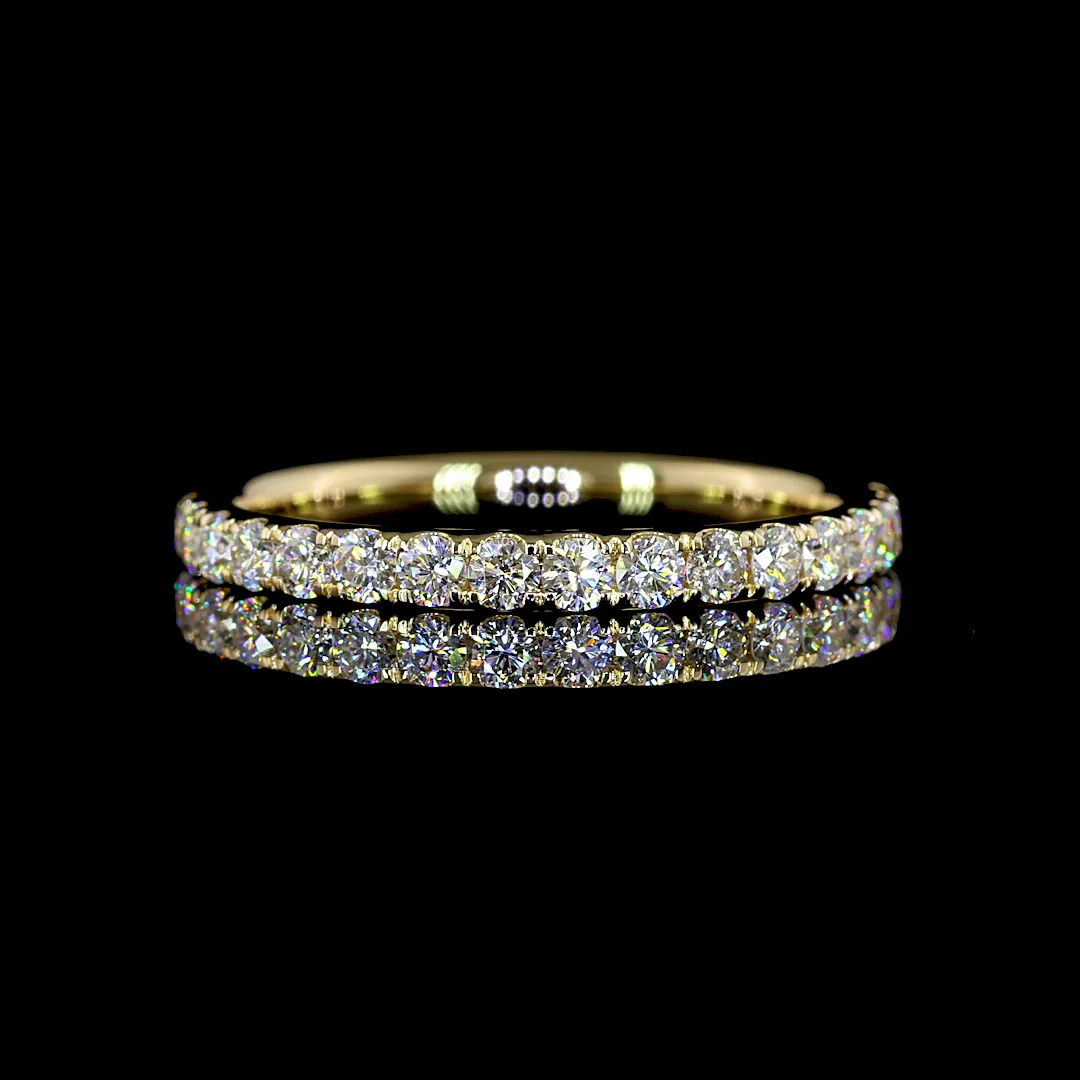 0.54 Cts 14k Yellow Gold Round Shape Half Eternity Eternity Band