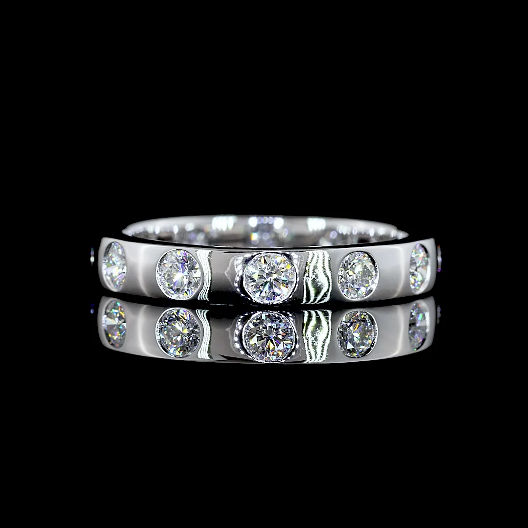 0.77 Cts 14k White Gold Round Shape Eternity Band Eternity Band