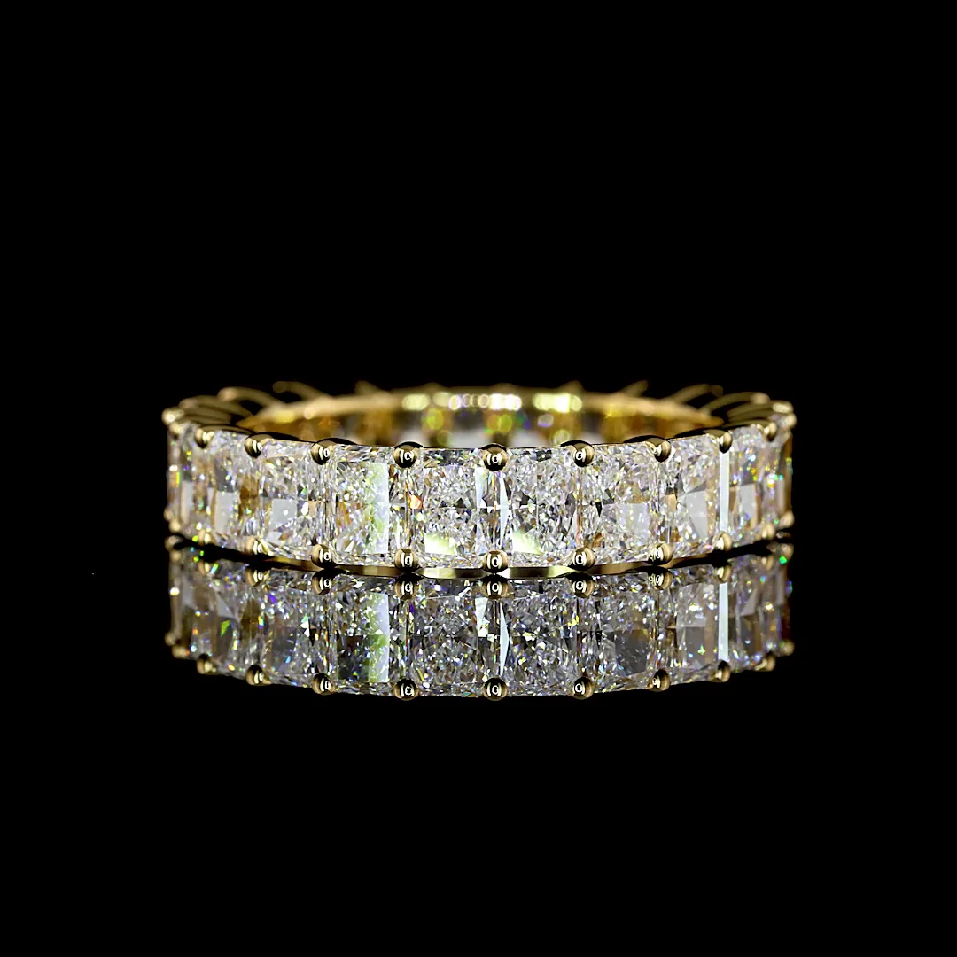 3.86 Cts 18k Yellow Gold Radiant Shape Eternity Band Eternity Band