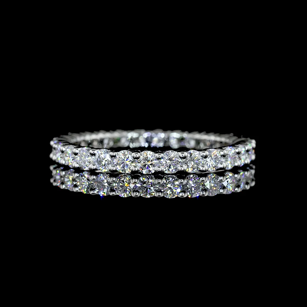 0.98 Cts Platinum Round Shape Eternity Band Eternity Band