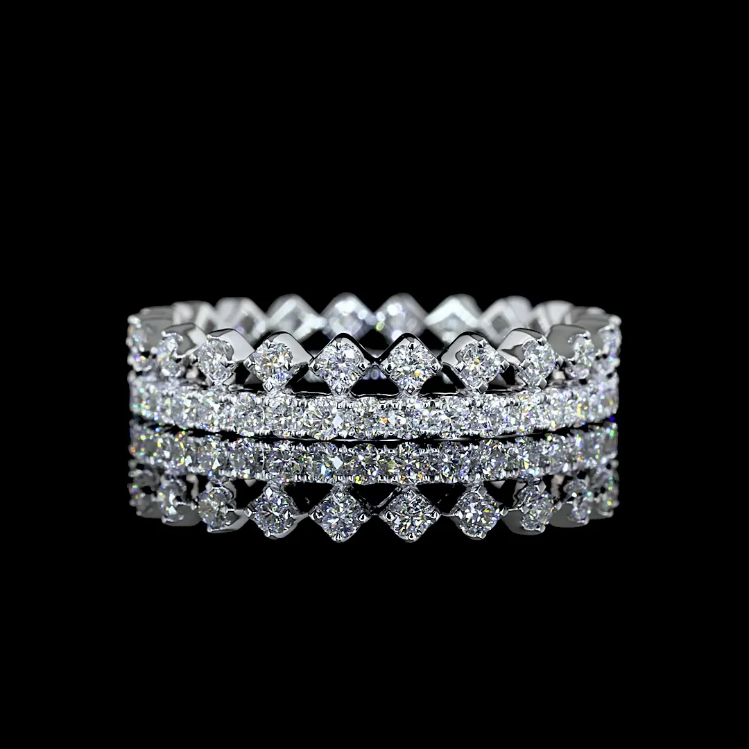 0.94 Cts 14k White Gold Round Shape Eternity Band Eternity Band