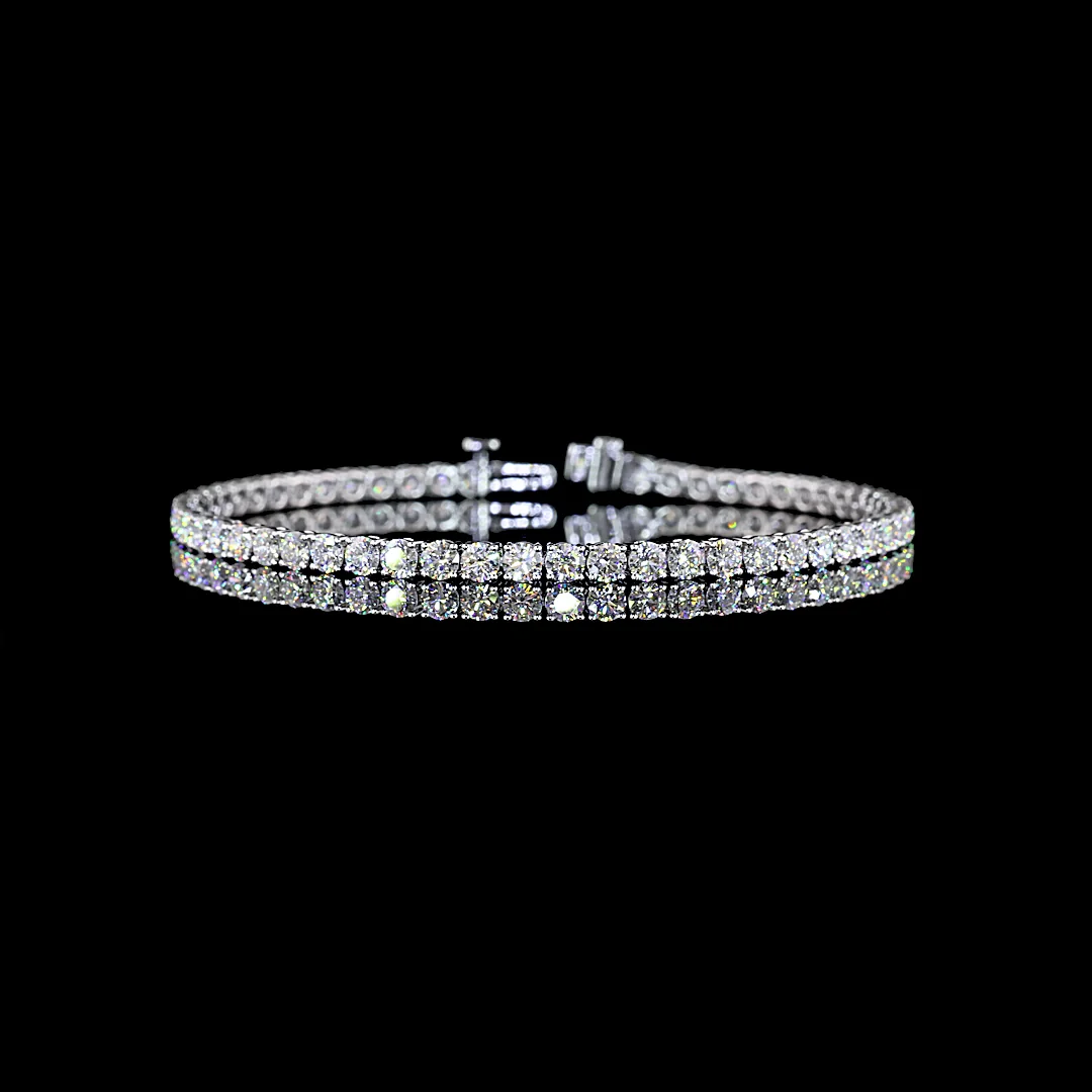 6.11 Cts 14k White Gold Round Shape Tennis Bracelet
