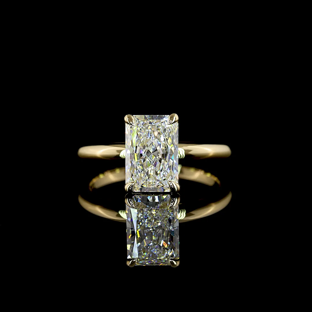 2.13 Cts 14k Yellow Gold Radiant Shape Solitaire Ring