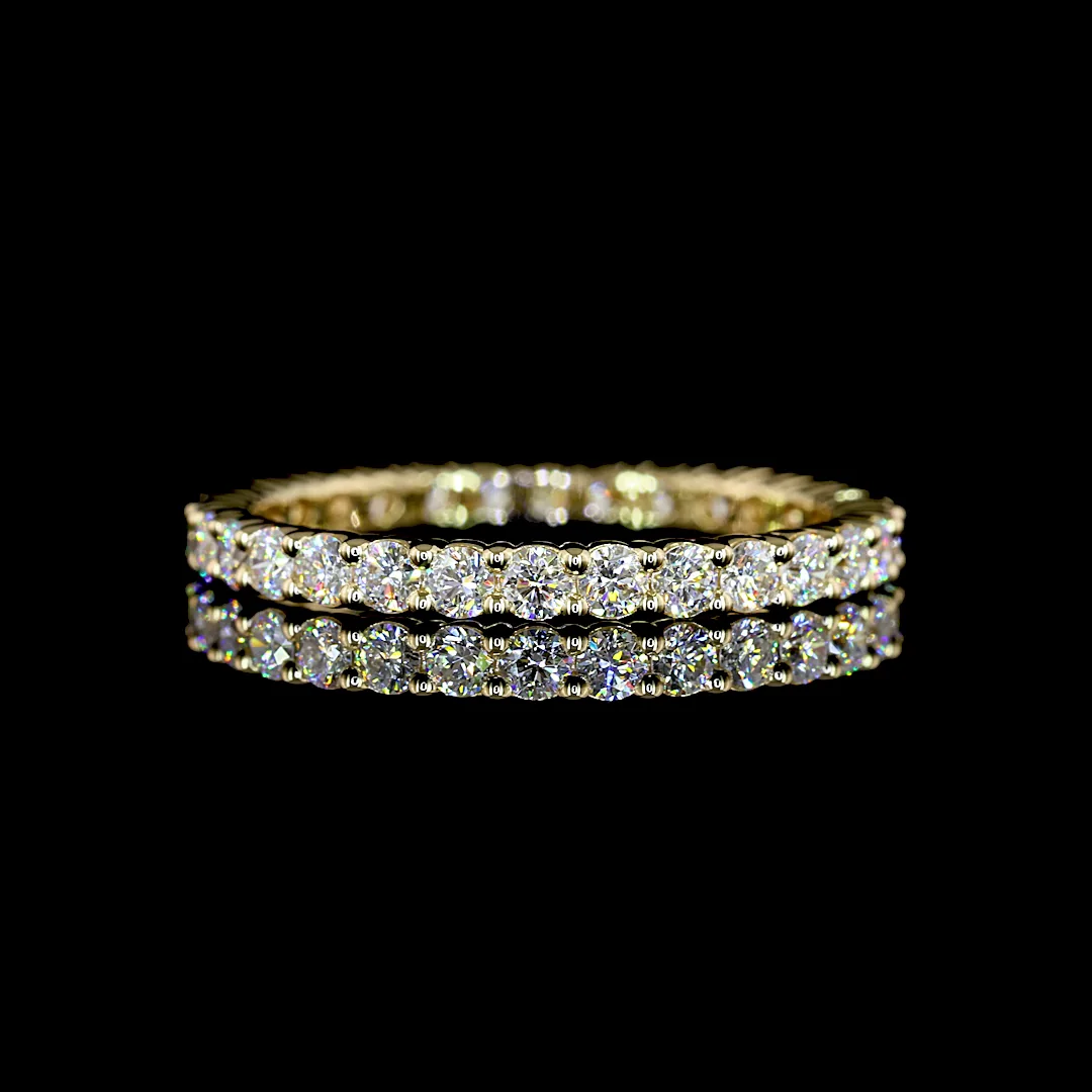 0.93 Cts 14k Yellow Gold Round Shape Eternity Band Eternity Band