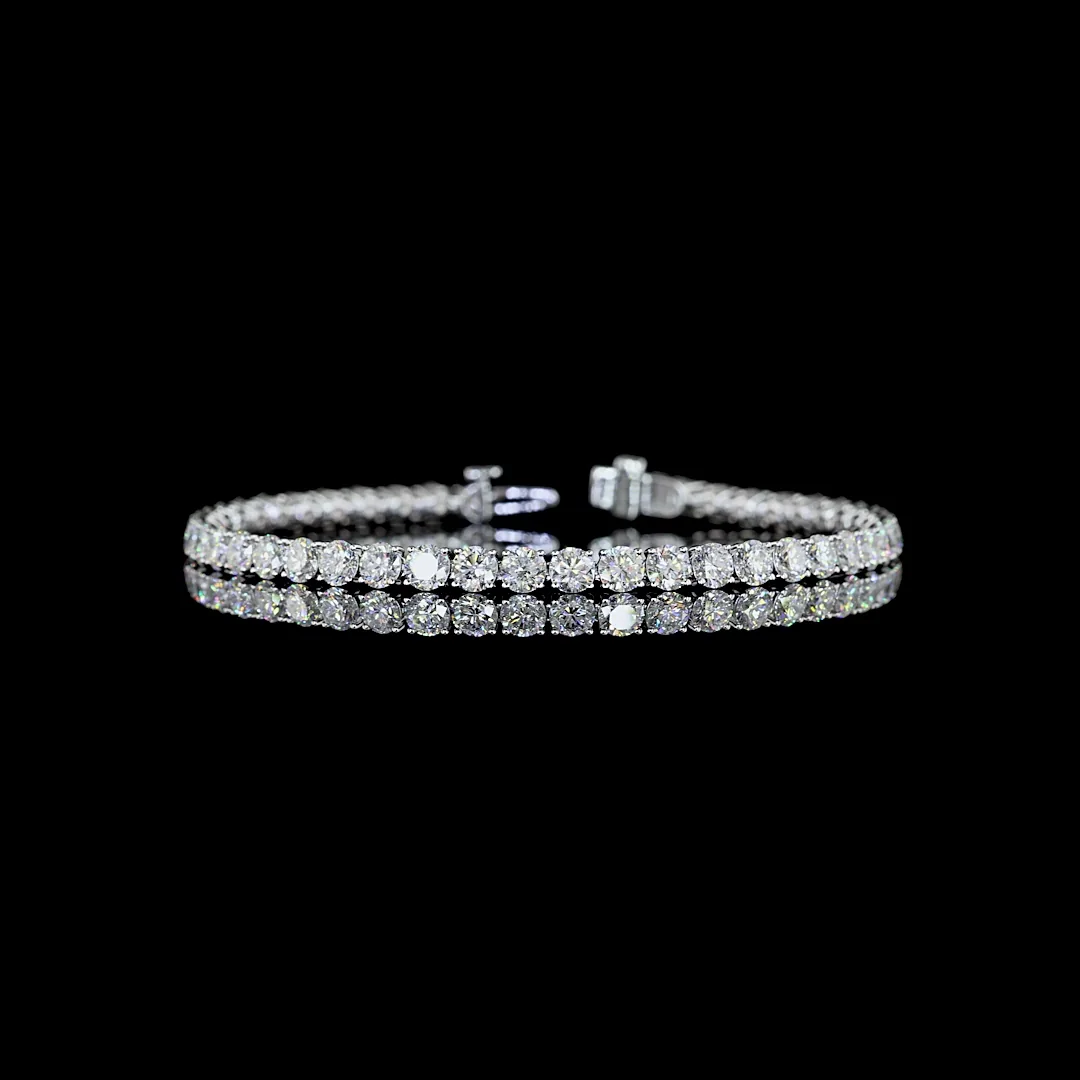 8.95 Cts 14k White Gold Round Shape Tennis Bracelet