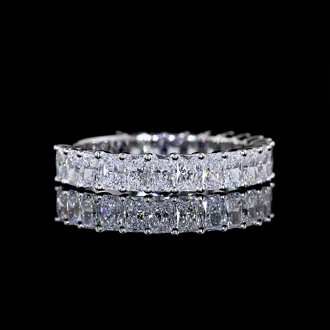 2.08 Cts 14k White Gold Radiant Shape 3/4 Band Eternity Band