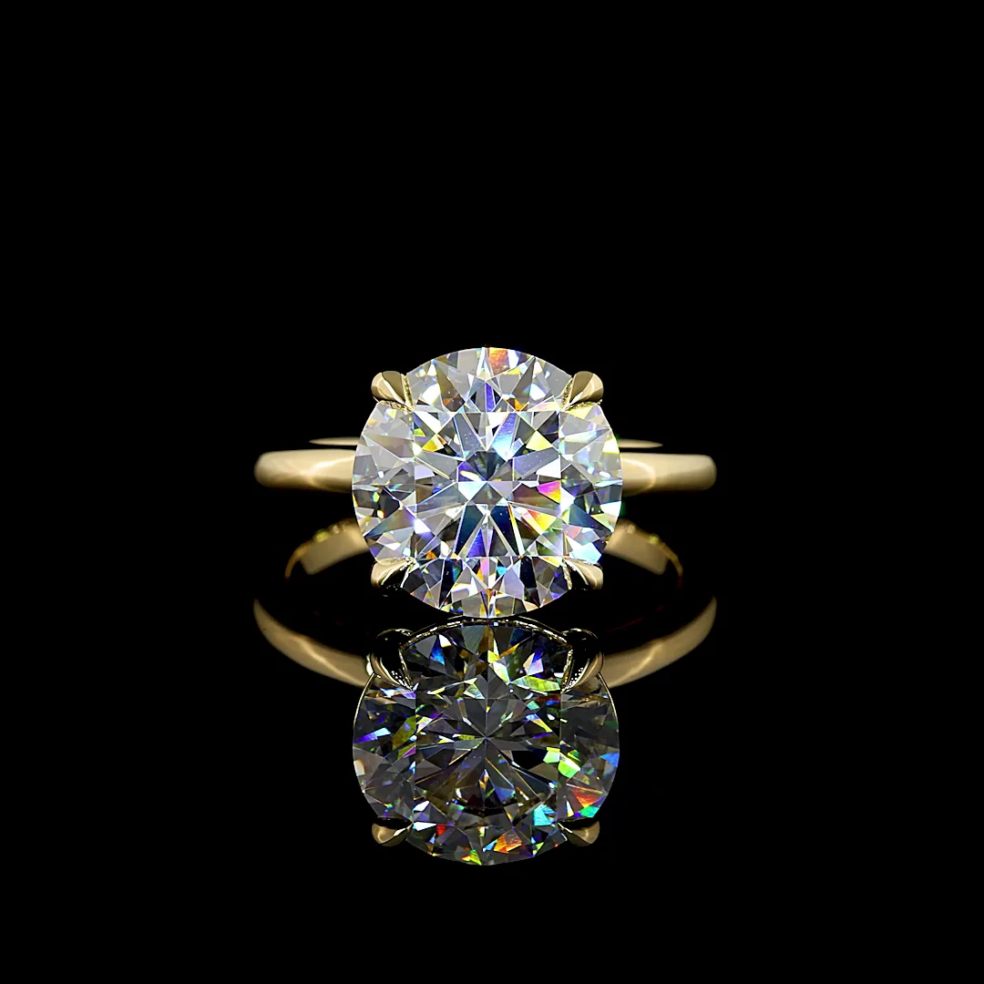 5.08 Cts 14k Yellow Gold Round Shape Solitaire Ring