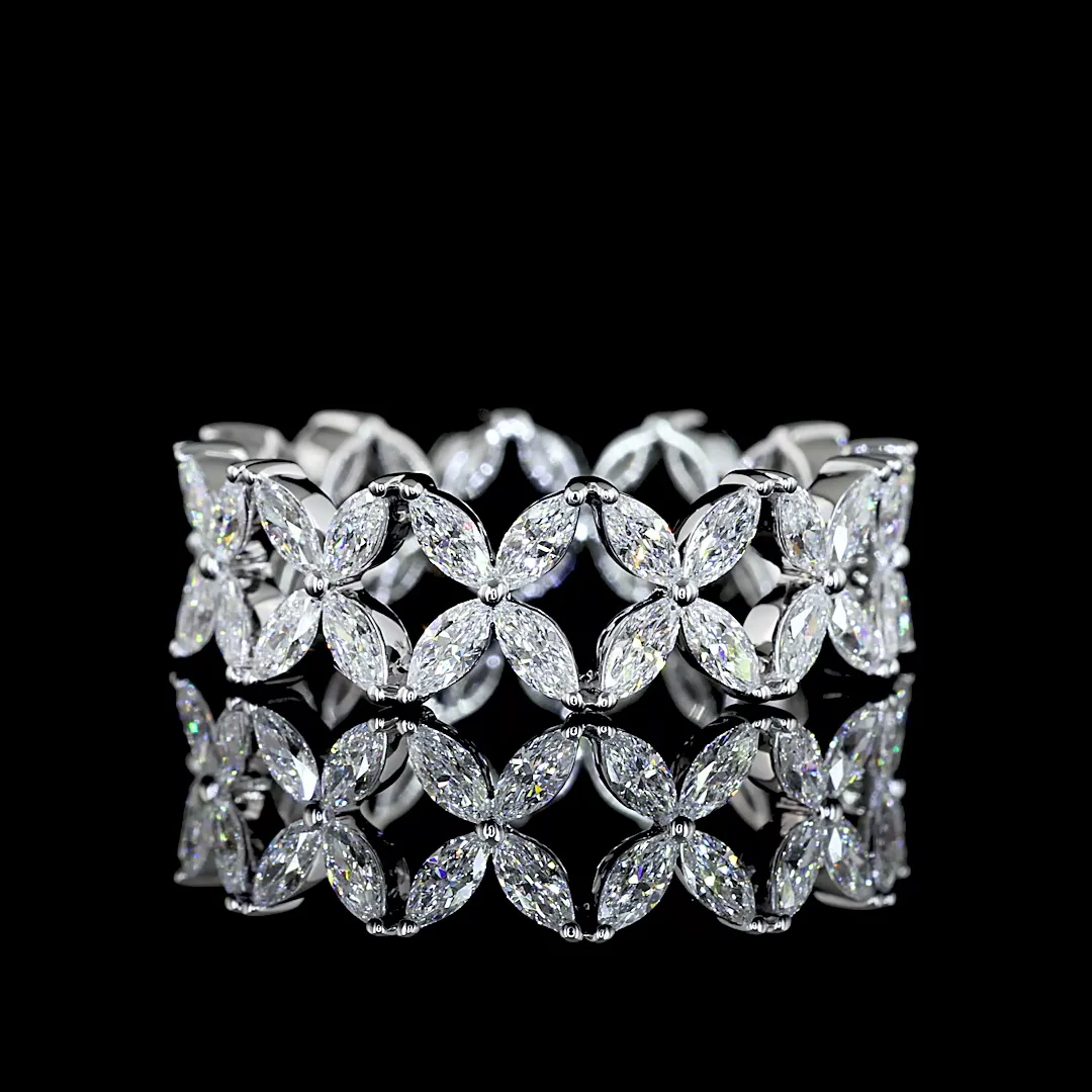 1.34 Cts 18k White Gold Marquise Shape Eternity Band Eternity Band