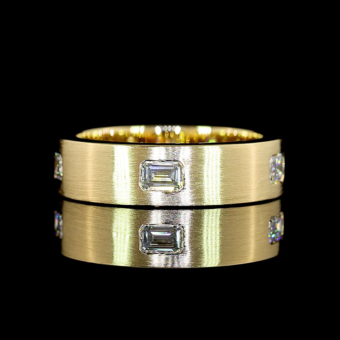 1.28 Cts 14k Yellow Gold Emerald Shape Eternity Band Eternity Band