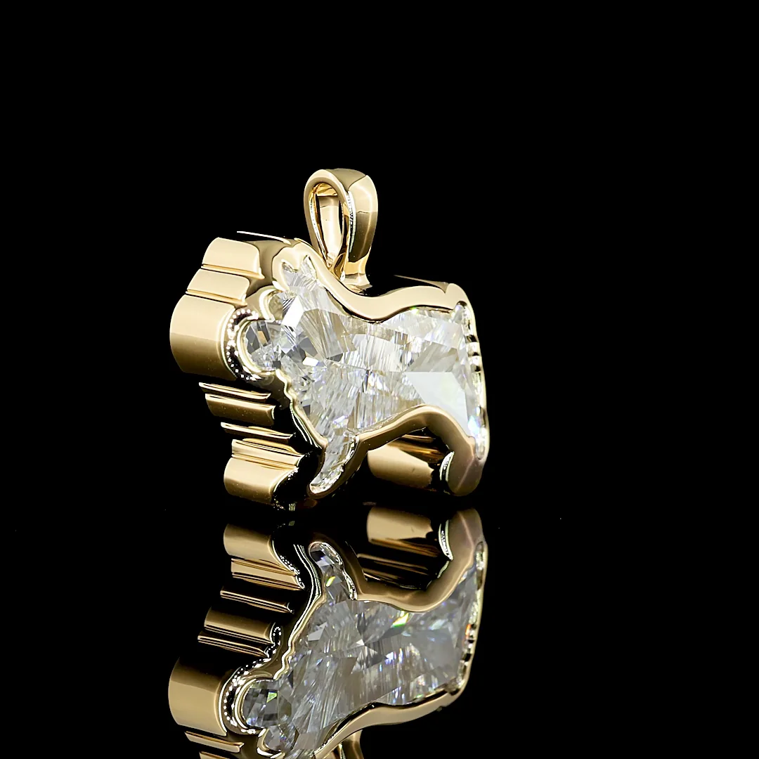 2.75 Cts 14k Yellow Gold Shape Symbol Pendant