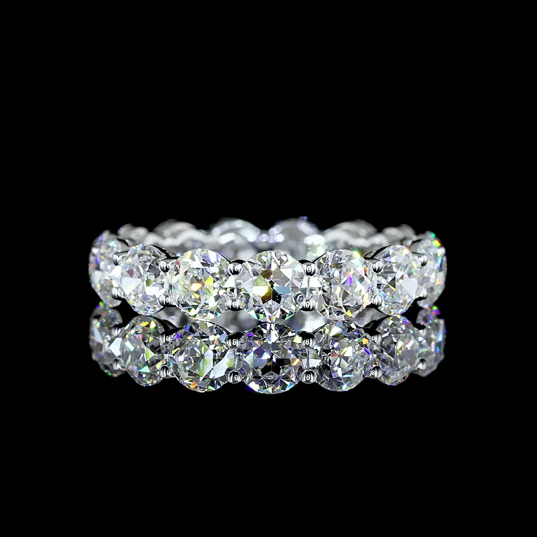 4.9 Cts 14k White Gold Old European Brilliant Shape Eternity Band Eternity Band