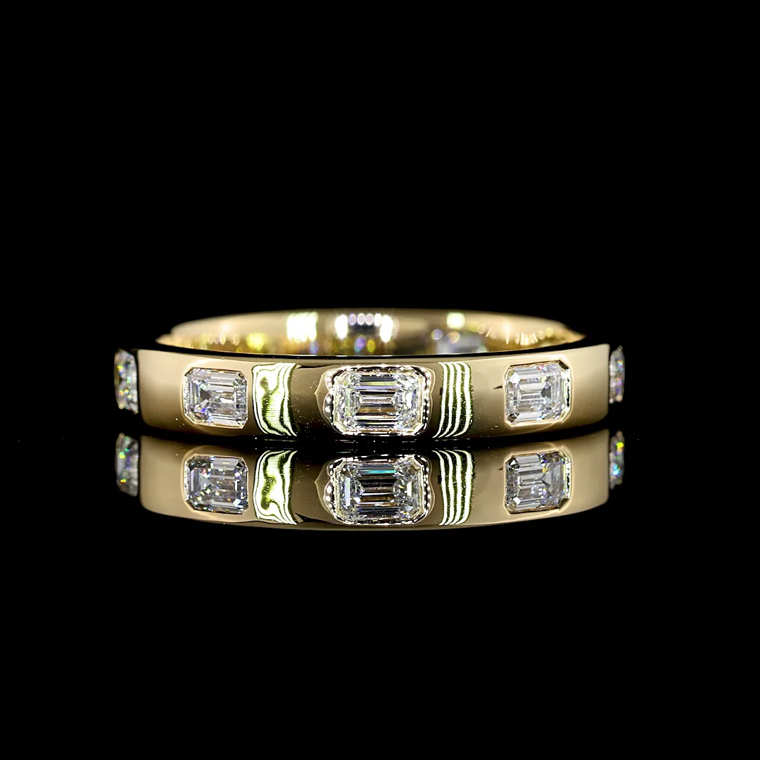 0.66 Cts 14k Yellow Gold Emerald Shape Eternity Band Eternity Band