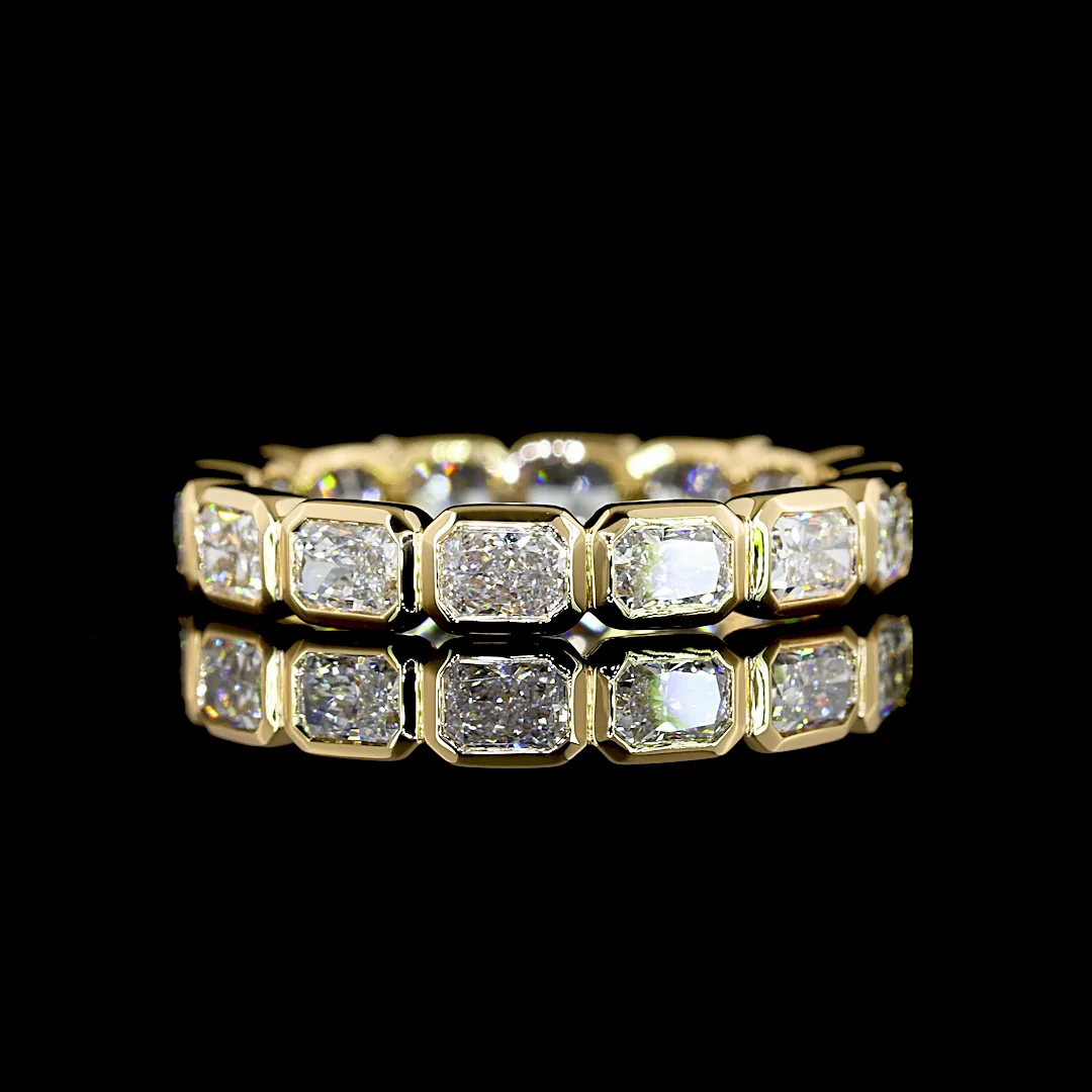 1.96 Cts 18k Yellow Gold Radiant Shape Eternity Band Eternity Band