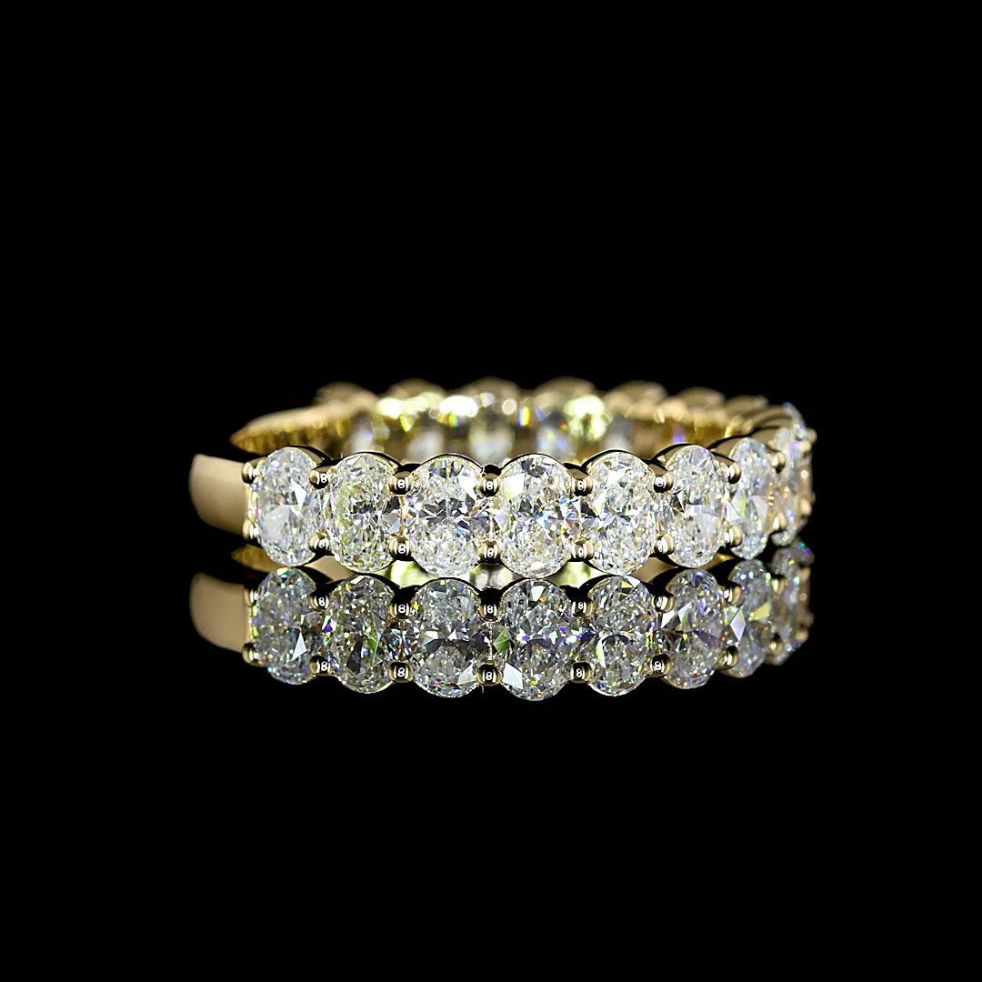 1.89 Cts 14k Yellow Gold Oval Shape 3/4 Band Eternity Band