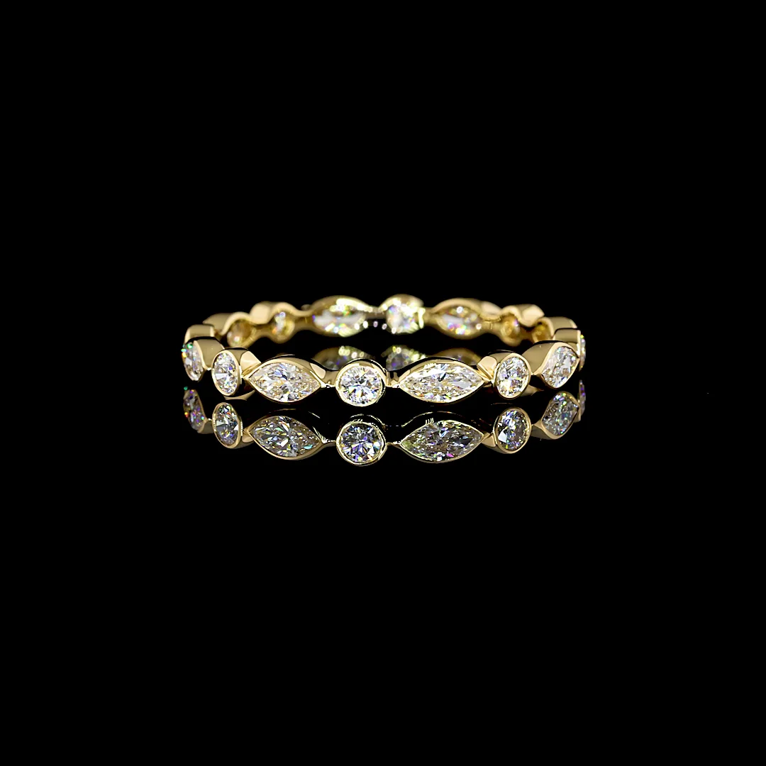 0.7 Cts 18k Yellow Gold Mix Shape Eternity Band Eternity Band