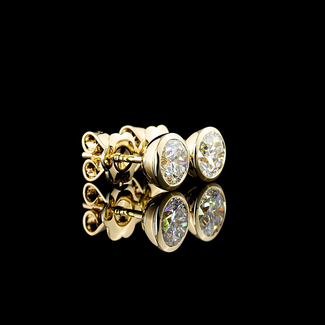 1.49 Cts 14k Yellow Gold Round Shape Studs Earring