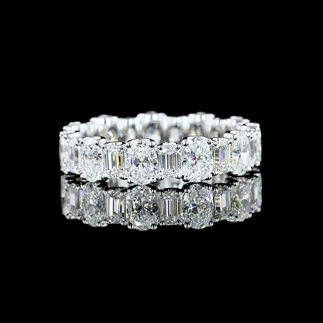 3.06 Cts 14k White Gold Mix Shape Eternity Band Eternity Band